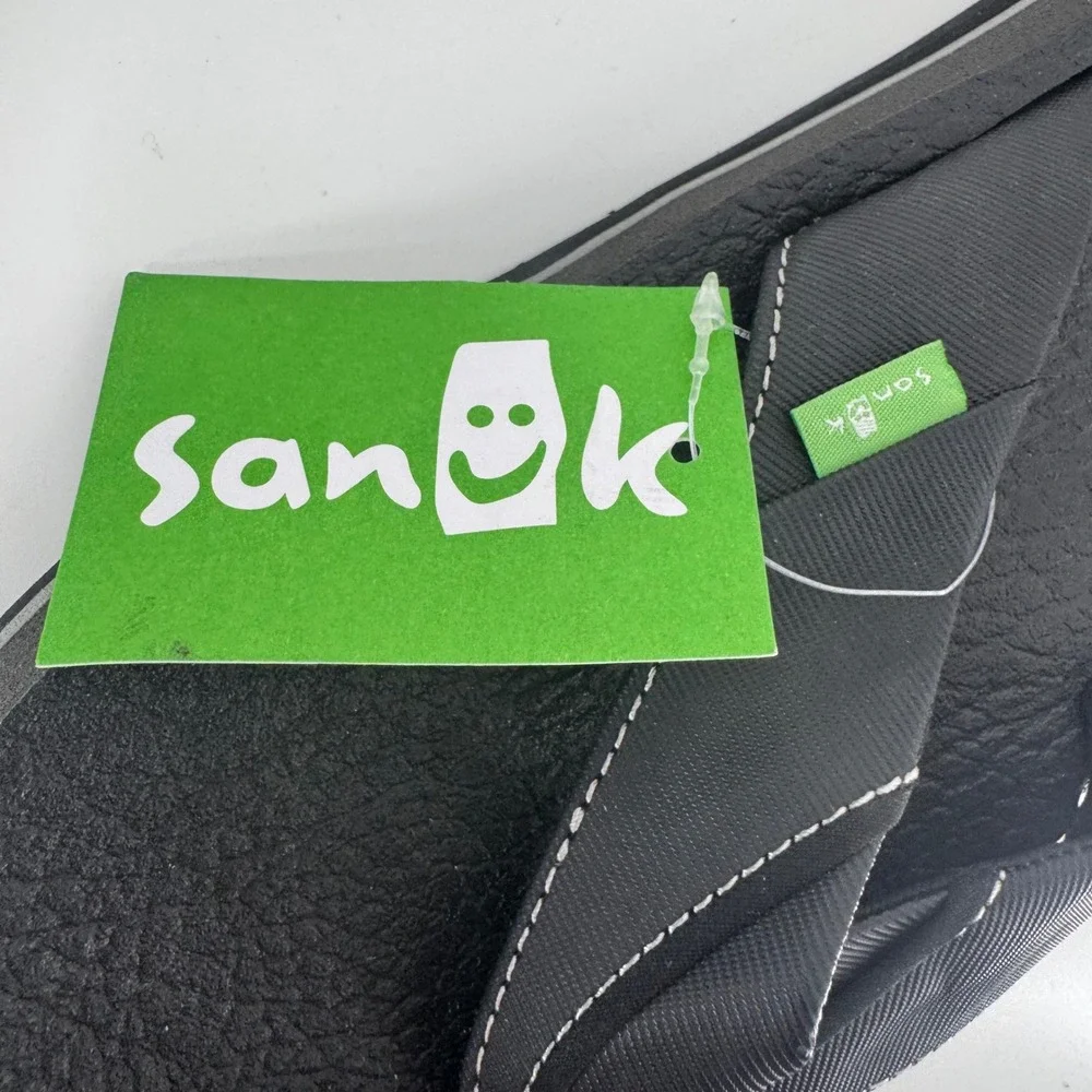 Sanuk Beer Cozy Mens Black Flip Flop Sandals Yoga Mat Footbed BLK Sz 12 NWT